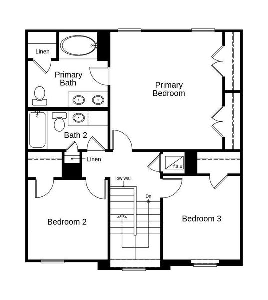 This floor plan features 3 bedrooms, 2 full baths, 1 half bath, and over 1,600 square feet of living space.