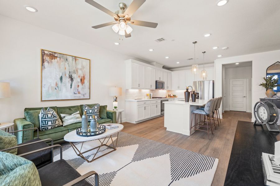 Representative furnished interior of a home built from the Princeton by Beazer Homes in Waterbend, Euless (Image 5).