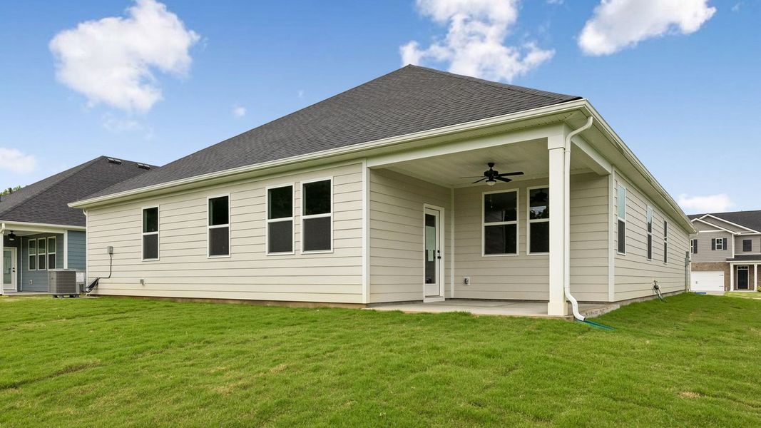 Exterior details and patio area of a home in Reserve at Hickory Ridge, Columbia (Image 24).