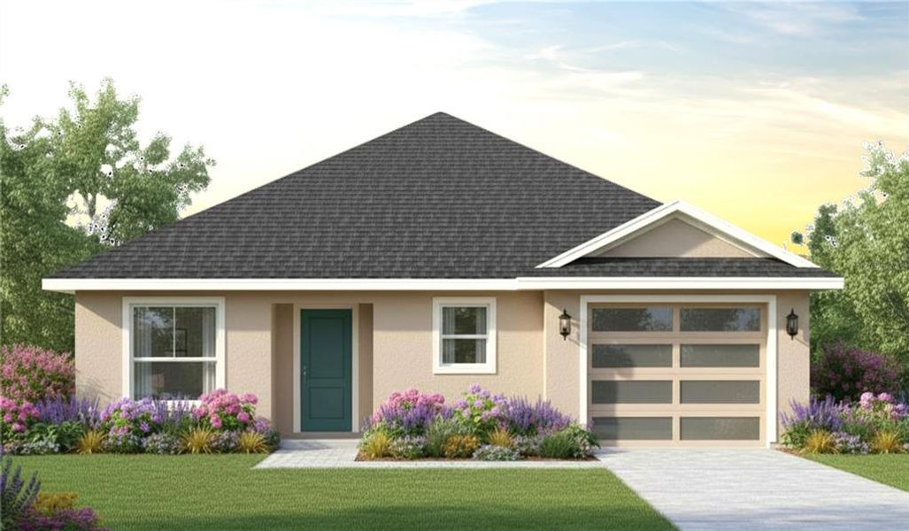Front exterior of a new home in , Mulberry, FL, highlighting curb appeal (Image 1). Front exterior of a new home in , Mulberry, FL, highlighting curb appeal (Image 1).