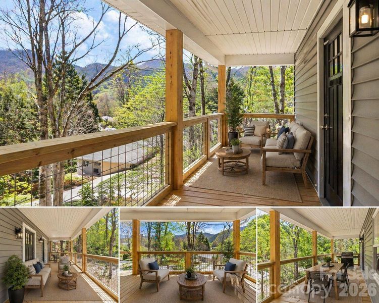 Exterior details and patio area of a home in , Maggie Valley (Image 26).
