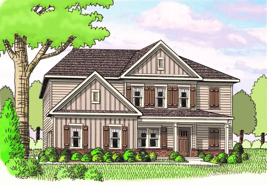 Representative rendering of the exterior for the (GA)The Hayden | Side Entry by Reliant Homes (Image 4).