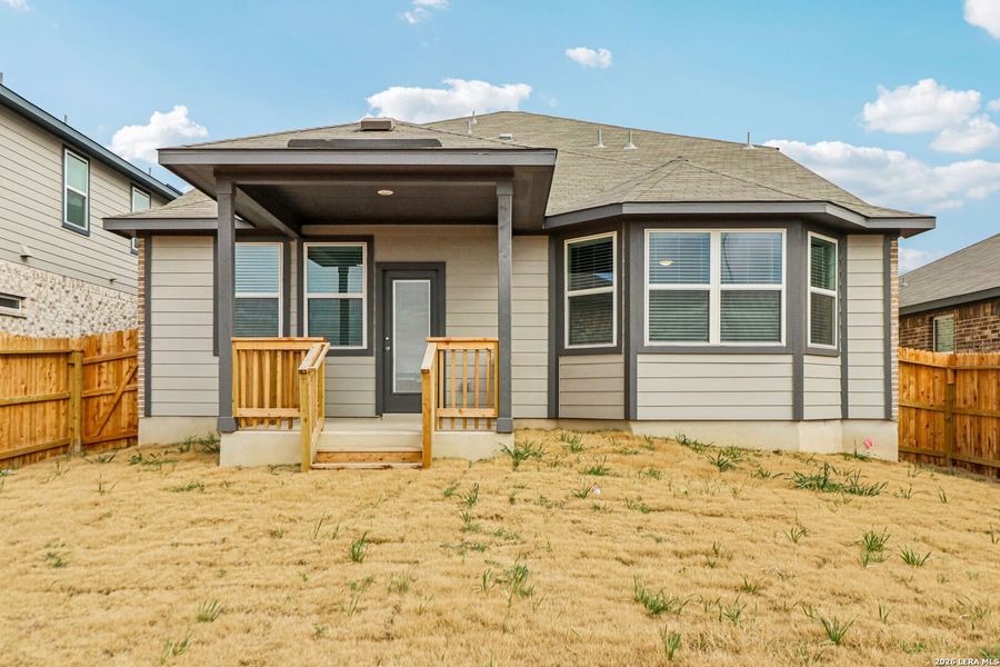 Exterior details and patio area of a home in Sagebrooke - Premier Series, San Antonio (Image 28).