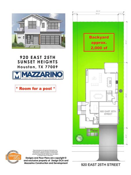 Please be aware that these plans are the property of the architect/builder designer that designed them not DUX Realty, Mazzarino Construction or 920 E 25TH LLC. Please be aware that these plans are the property of the architect and are protected from reproduction and sharing under copyright law. These drawing are for general information only. Measurements, square footages and features are for illustrative marketing purposes. All information should be independently verified.