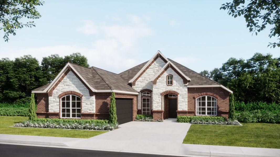 Representative exterior photo of a completed home built from the Concept 2050 by Risewell Homes in Abe's Landing, Granbury, TX (Image 5).