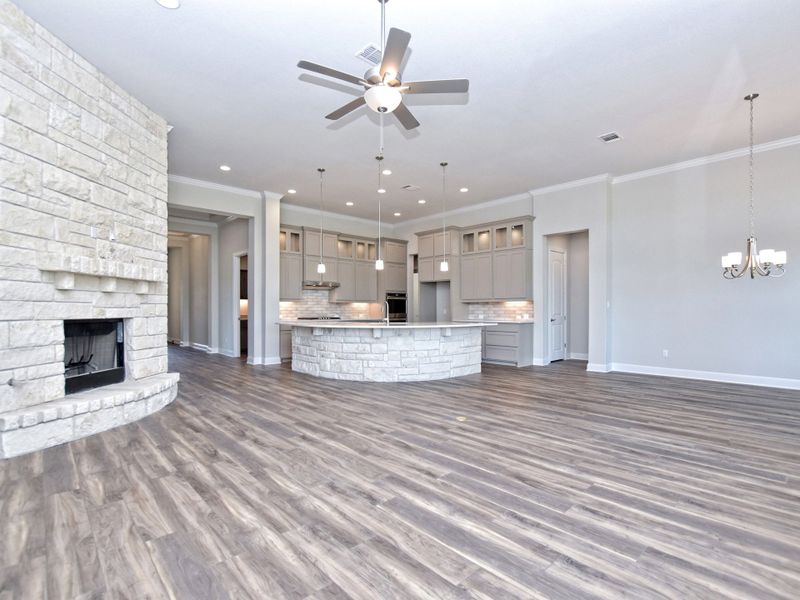Representative unfurnished interior of a home built from the Siena III by Giddens Homes in Clearwater Ranch, Liberty Hill (Image 236).