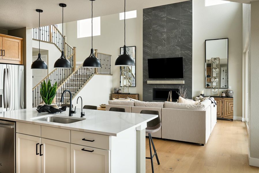 Representative furnished interior of a home built from the Roxborough by Taylor Morrison in Trailstone, Arvada (Image 13).