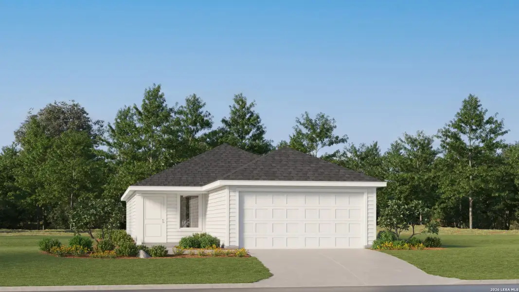 Front exterior of a new home in Willow Point, San Antonio, TX, highlighting curb appeal (Image 1). Front exterior of a new home in Willow Point, San Antonio, TX, highlighting curb appeal (Image 1).