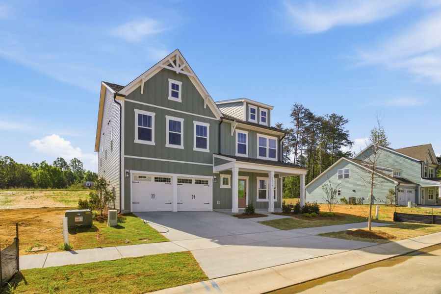 Front exterior of a new home in Parc Northwest, Elon, NC, highlighting curb appeal (Image 2).