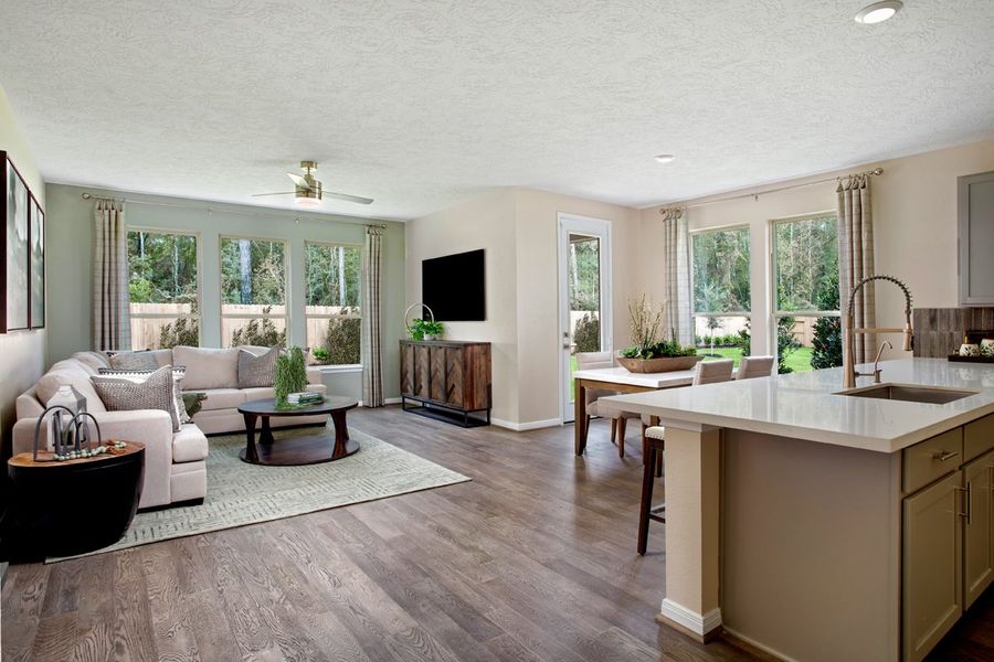 Representative furnished interior of a home built from the 1477 by KB Home in Glenwood Forest, Conroe (Image 3).