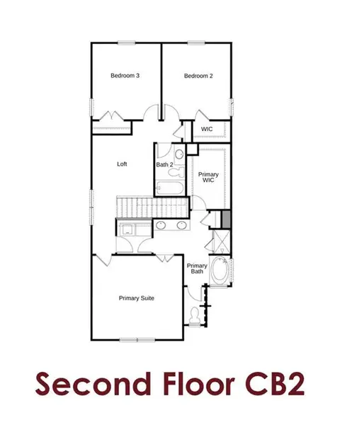 2D floor plan layout of this home in Millstone at Mundy Mill, Gainesville, GA (Image 5).