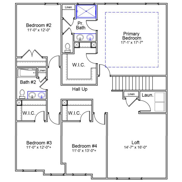 2D floor plan layout of this home in Leander Lee Preserve, Lillington, NC (Image 3).