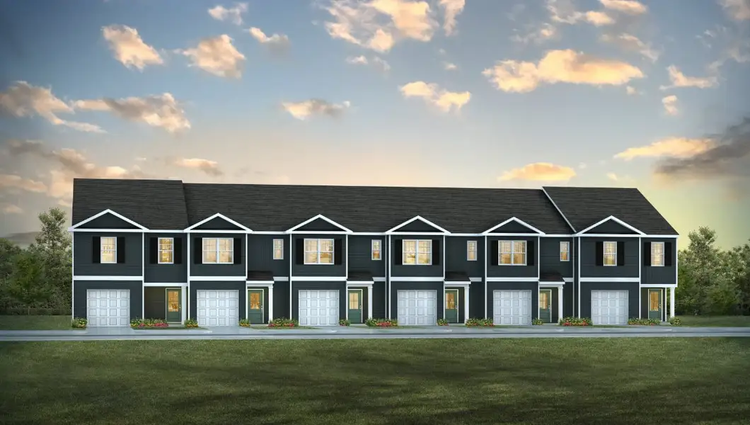 Representative exterior photo of a completed home built from the PEARSON TOWNHOME by D.R. Horton in Grayson Park Townhomes, Leland, NC (Image 2).