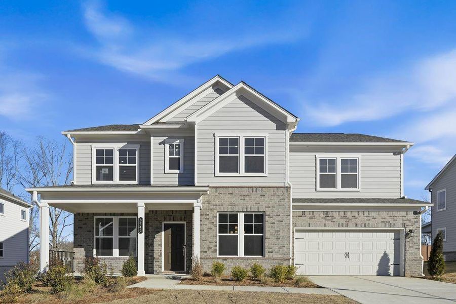 Front exterior of a new home in Stratford Hills, Ball Ground, GA, highlighting curb appeal (Image 21).