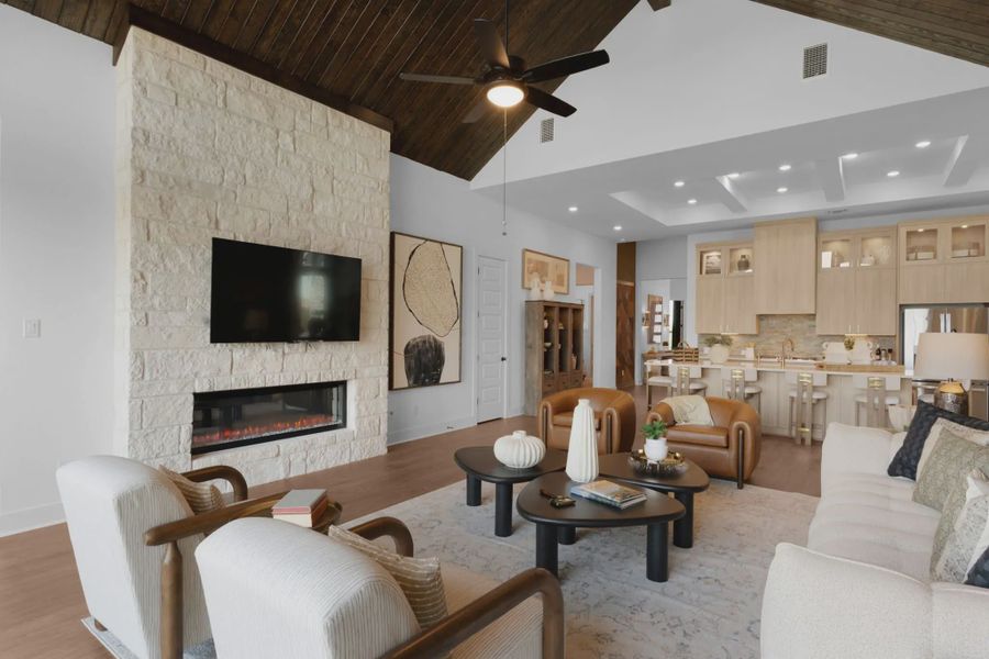 Representative furnished interior of a home built from the Silas by Chesmar Homes in Lariat, Liberty Hill (Image 6). Representative furnished interior of a home built from the Silas by Chesmar Homes in Lariat, Liberty Hill (Image 6).