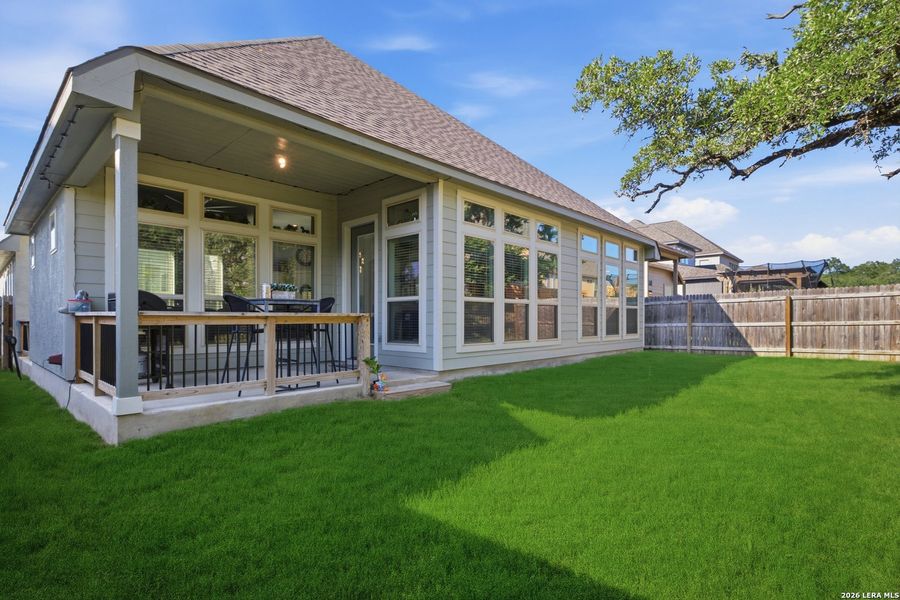 Exterior details and patio area of a home in Ventana, Bulverde (Image 27).