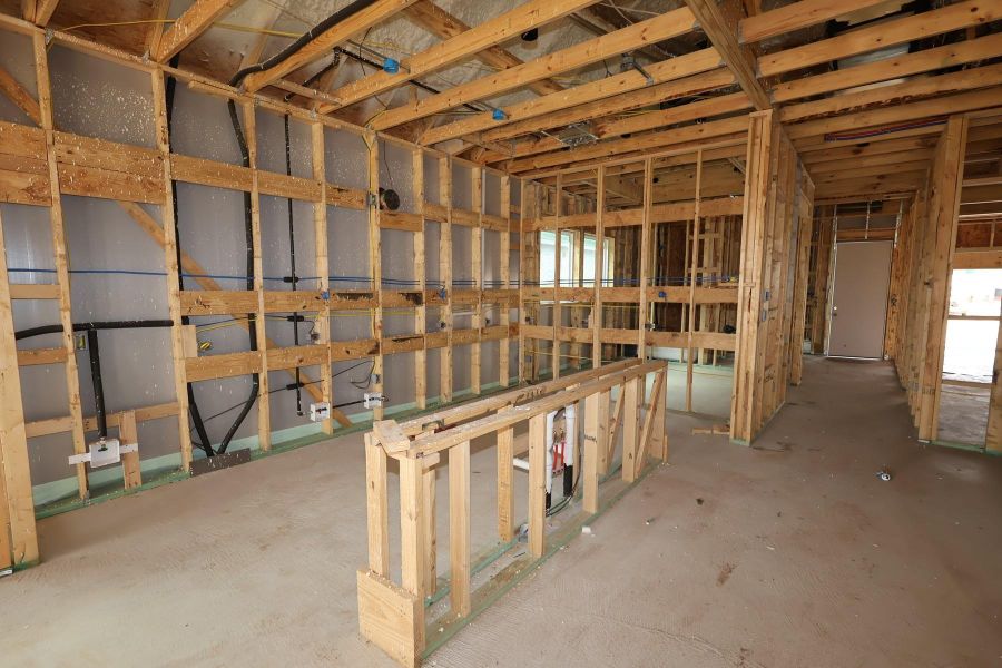 In-progress construction of a new home in Harvest Green 45', Richmond, TX (Image 4). In-progress construction of a new home in Harvest Green 45', Richmond, TX (Image 4).