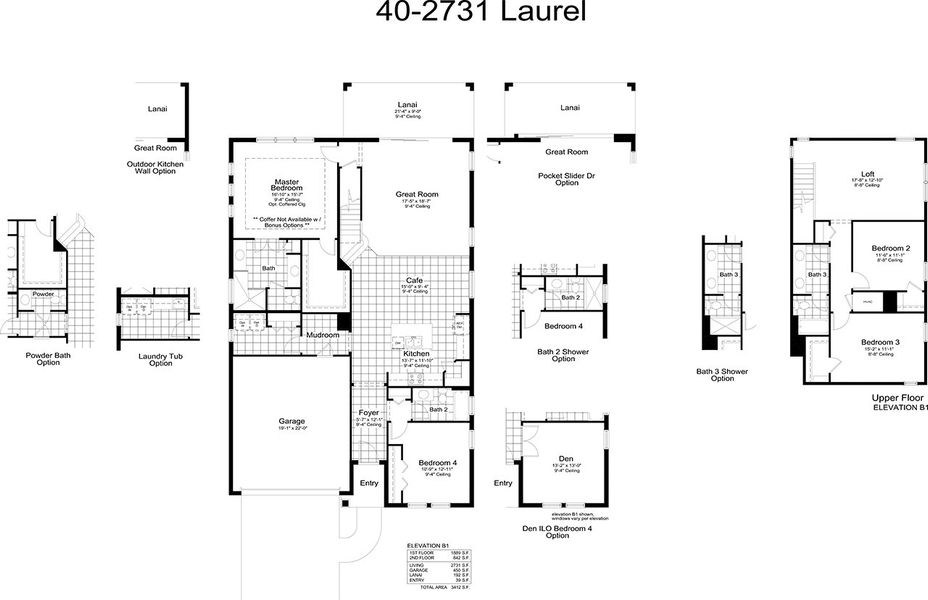 2D floor plan layout for the Laurel by Neal Communities in Grand Palm, Venice, FL (Image 4). 2D floor plan layout for the Laurel by Neal Communities in Grand Palm, Venice, FL (Image 4).