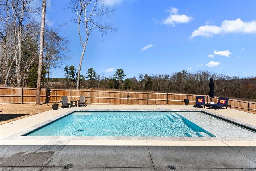 View of pool featuring a patio area, a fenced backyard, and a fenced in pool View of pool featuring a patio area, a fenced backyard, and a fenced in pool