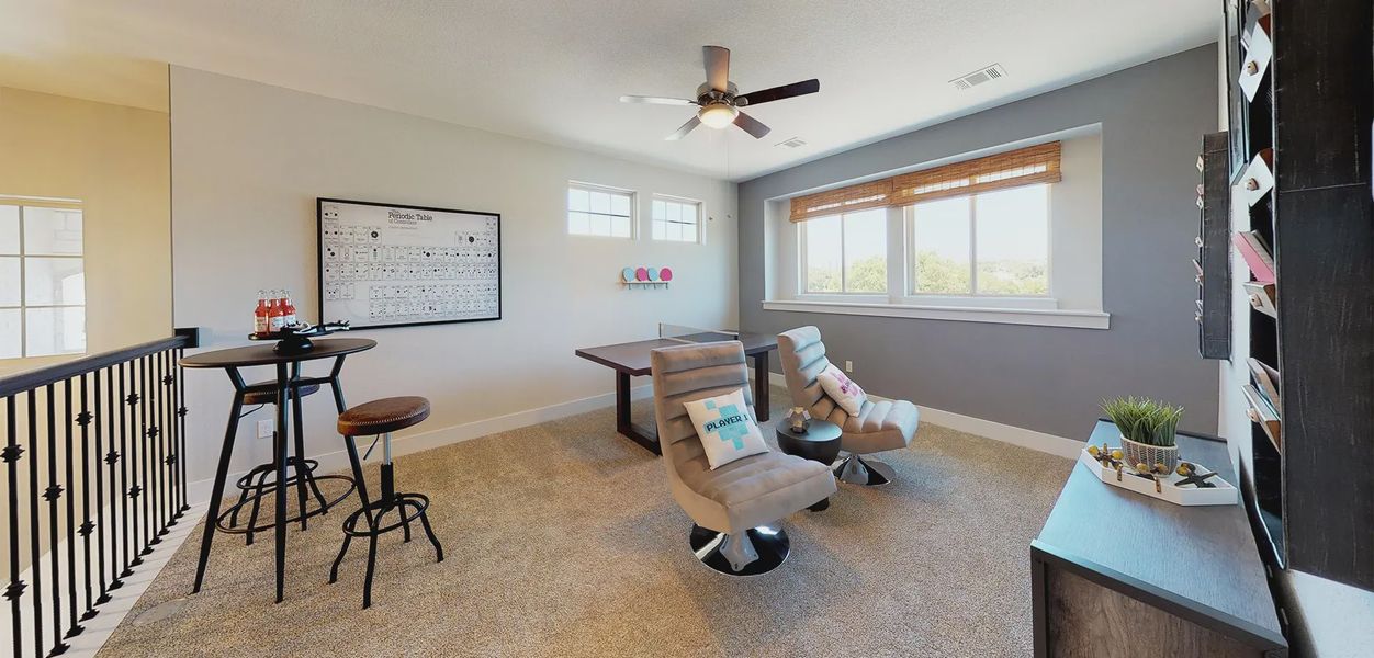 Representative furnished interior of a home built from the Gifford by Chesmar Homes in Meyer Ranch, New Braunfels (Image 5). Representative furnished interior of a home built from the Gifford by Chesmar Homes in Meyer Ranch, New Braunfels (Image 5).