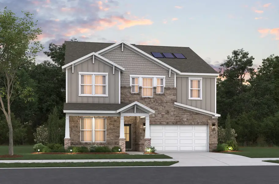 Representative exterior photo of a completed home built from the Tucker Ii by Beazer Homes in Heirloom Landing, Auburn, GA (Image 17). Representative exterior photo of a completed home built from the Tucker Ii by Beazer Homes in Heirloom Landing, Auburn, GA (Image 17).