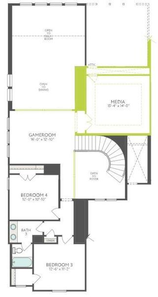 2D floor plan layout of this home in Pecan Ridge, Fulshear, TX (Image 3).