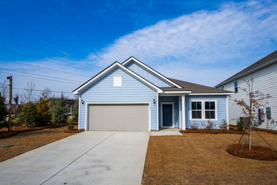Front exterior of a new home in Monroe Preserve, Chapin, SC, highlighting curb appeal (Image 29).