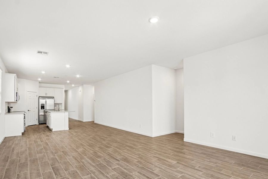 Great room and kitchen
