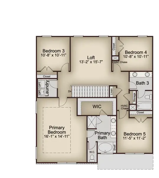 2D floor plan layout for the Brookpark by McKinley Homes in Stratford Square, Lawrenceville, GA (Image 4).