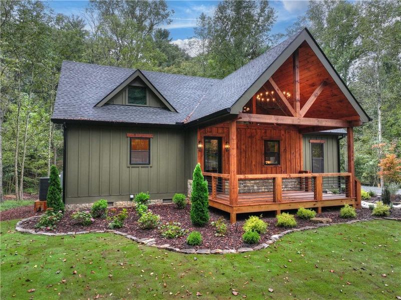 Exterior details and patio area of a home in , Ellijay (Image 25).