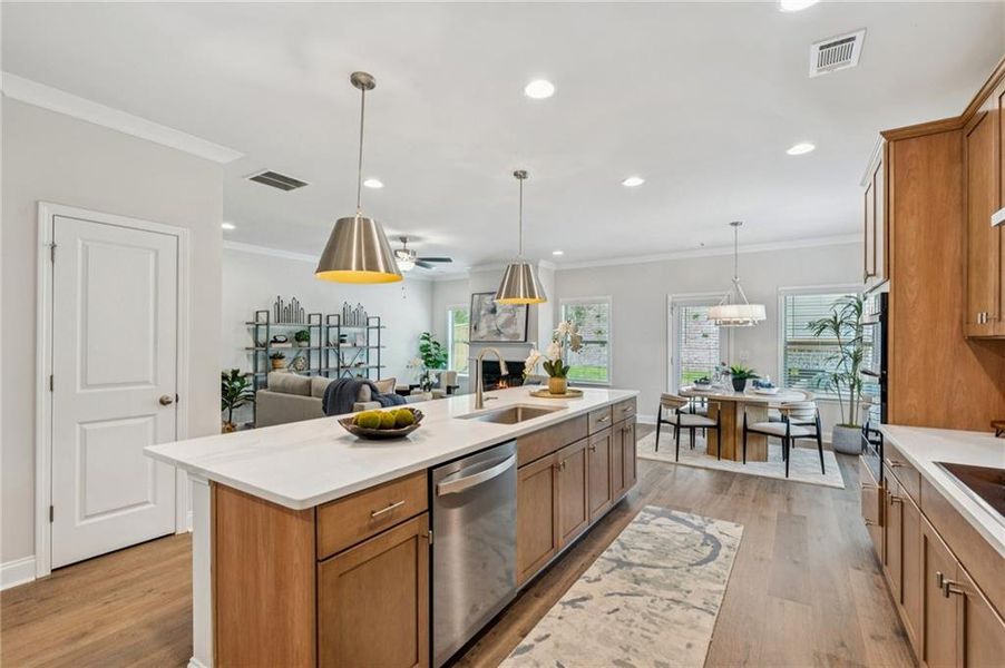 Furnished interior view inside a new home in , Flowery Branch (Image 10). Furnished interior view inside a new home in , Flowery Branch (Image 10).