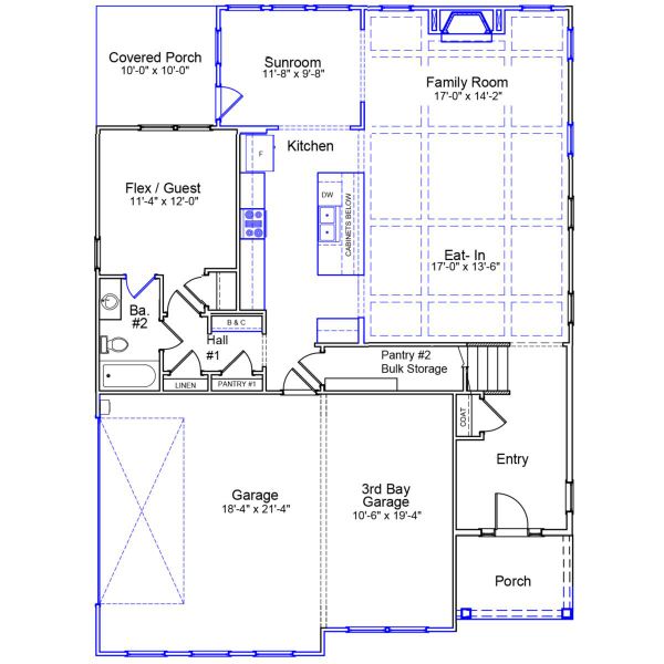 2D floor plan layout of this home in Windsor Forest, Anderson, SC (Image 3).