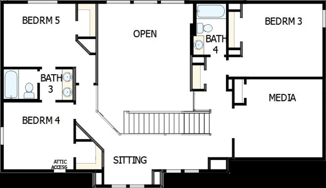 2D floor plan layout of this home in Pecan Square - Estates, Northlake, TX (Image 6). 2D floor plan layout of this home in Pecan Square - Estates, Northlake, TX (Image 6).