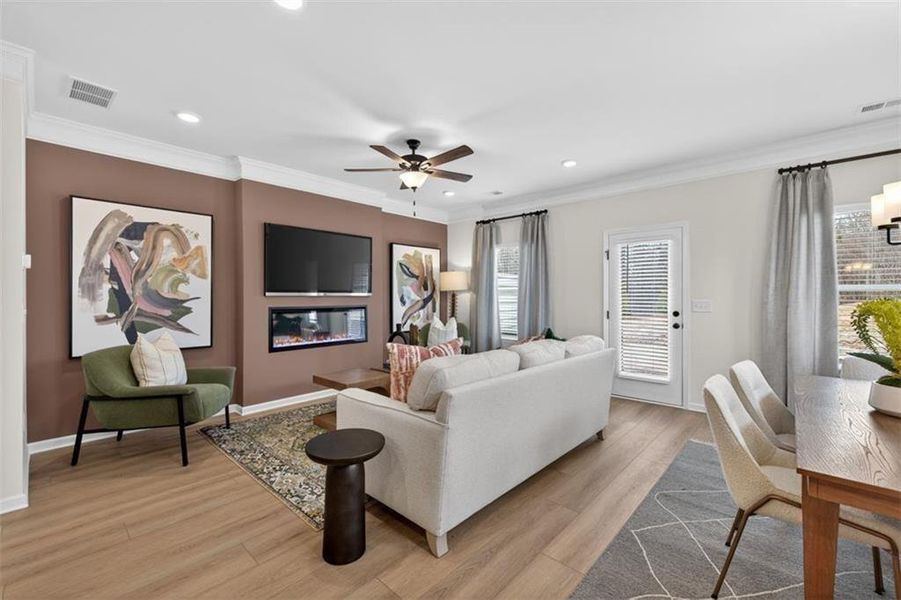 Furnished interior view inside a new home in Fuller Station, Loganville (Image 31). Furnished interior view inside a new home in Fuller Station, Loganville (Image 31).