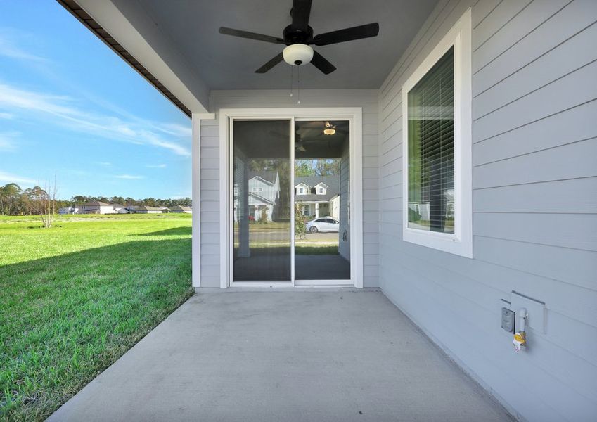 Enjoy the sunset on your covered back patio Enjoy the sunset on your covered back patio