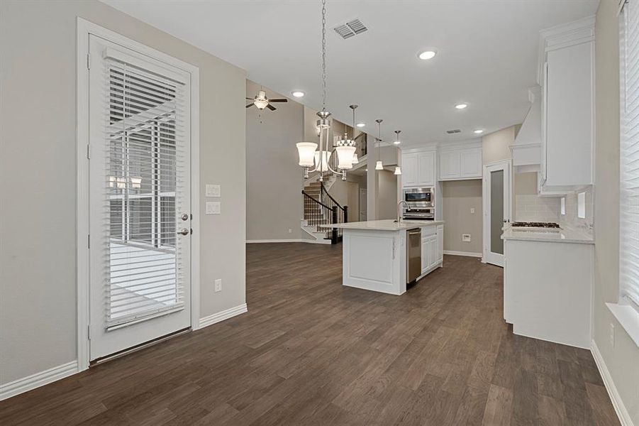 Furnished interior view inside a new home in East Village - Classic Series, Frisco (Image 2). Furnished interior view inside a new home in East Village - Classic Series, Frisco (Image 2).