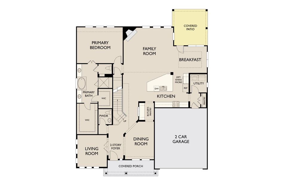 2D floor plan layout for the Bethany by Ashton Woods in Wildrye 60ft, Waller, TX (Image 3).