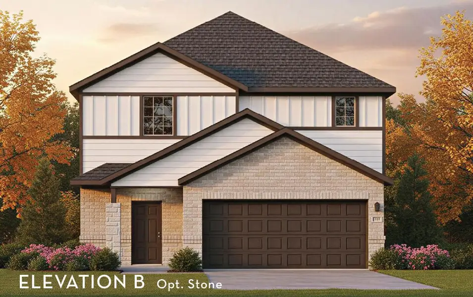 Representative exterior photo of a completed home built from the Alder by CastleRock Communities in Lone Oak, San Antonio, TX (Image 5).