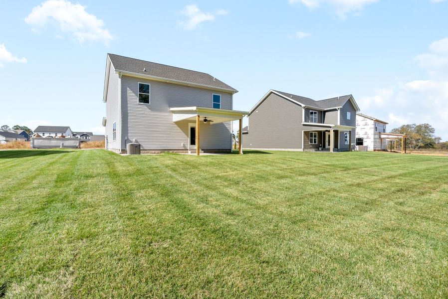 Representative exterior details of a home built from the Noah by Rockwood Homes in Garrettsburg Meadows, Clarksville (Image 4).