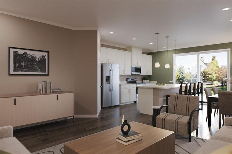 Representative furnished interior of a home built from the Mayport by Ryan Homes in Seminole Palms Townhomes, Palm Coast (Image 8).