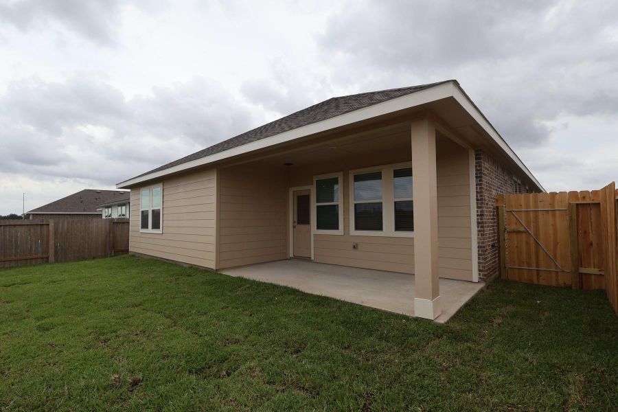 Backyard with covered patio