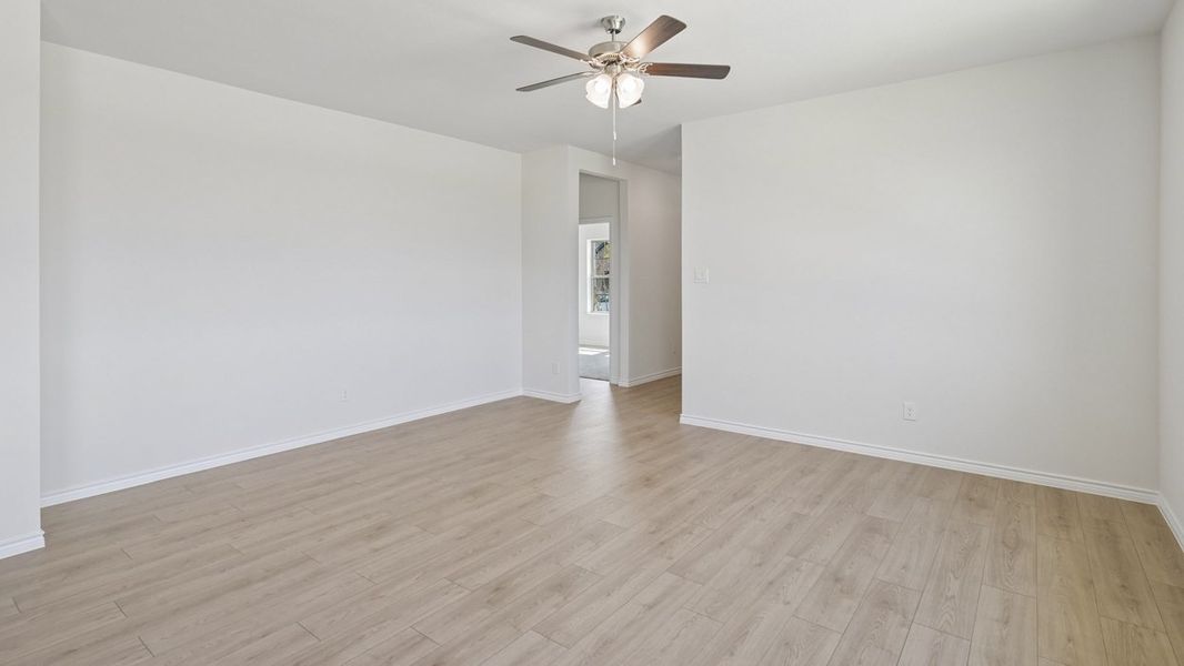 Representative unfurnished interior of a home built from the Cambridge by D.R. Horton in Magnolia at Legacy Hills, Celina (Image 12).