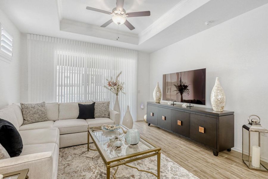 Furnished interior view inside a new home in Sun City Texas, Georgetown (Image 13). Furnished interior view inside a new home in Sun City Texas, Georgetown (Image 13).