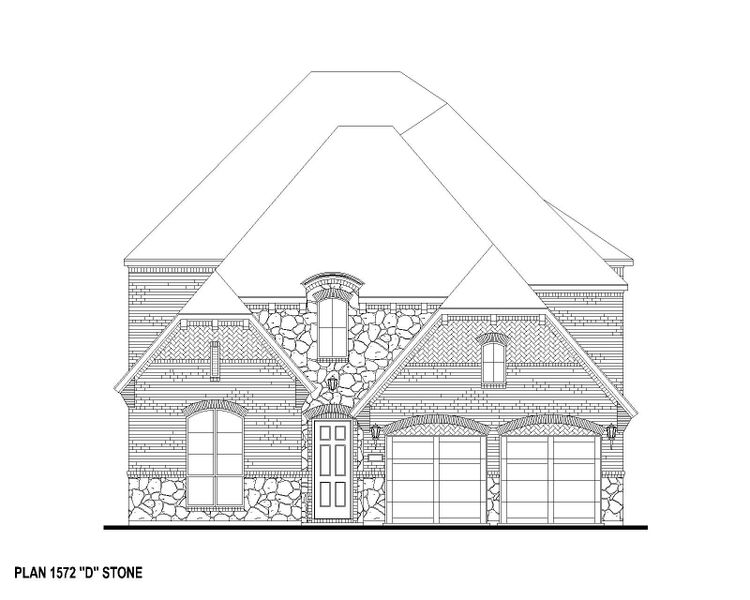 Plan 1572 Elevation D w/ Stone