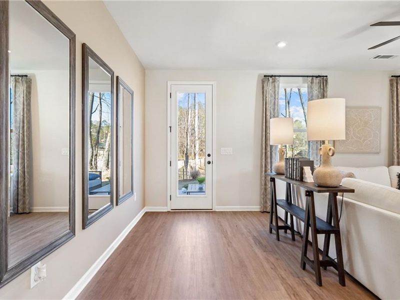 Furnished interior view inside a new home in The Village at Shallowford, Kennesaw (Image 30). Furnished interior view inside a new home in The Village at Shallowford, Kennesaw (Image 30).