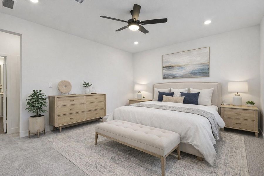 Virtually Staged Primary Bed