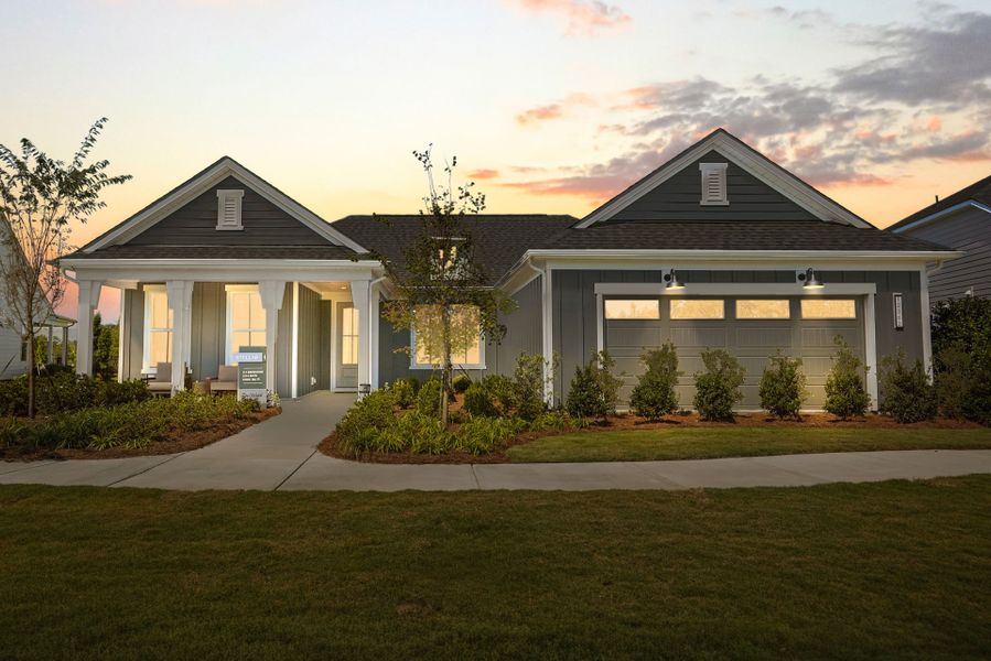 Representative exterior photo of a completed home built from the Stellar by Del Webb in Del Webb Carolina Ridge, Midland, NC (Image 30). Representative exterior photo of a completed home built from the Stellar by Del Webb in Del Webb Carolina Ridge, Midland, NC (Image 30).