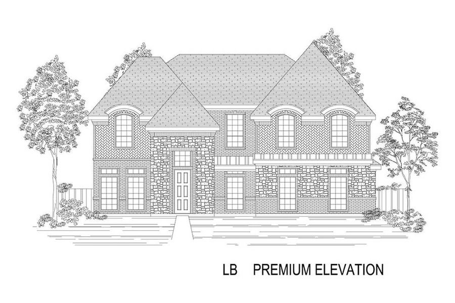 Representative rendering of the exterior for the Hillcrest 2FS (w/Media) by First Texas Homes (Image 22).