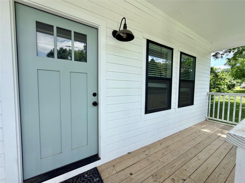 Exterior details and patio area of a home in , Brenham (Image 12).