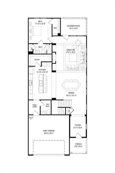 2D floor plan layout of this home in Legacy Downs, Canton, GA (Image 4).